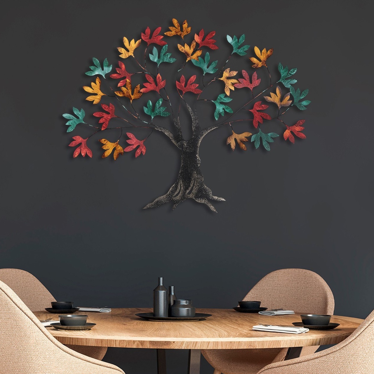 Tablou metalic Yggdrasil Multicolor 115x94x4 cm