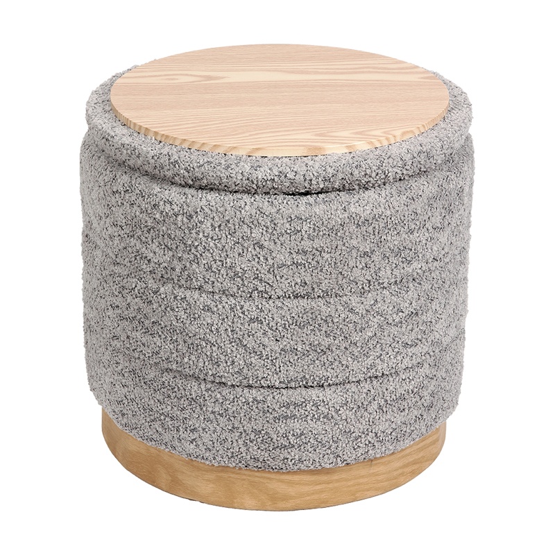 Taburet cu depozitare, Pelen, Pako, Gri 39x39x37 cm - 2