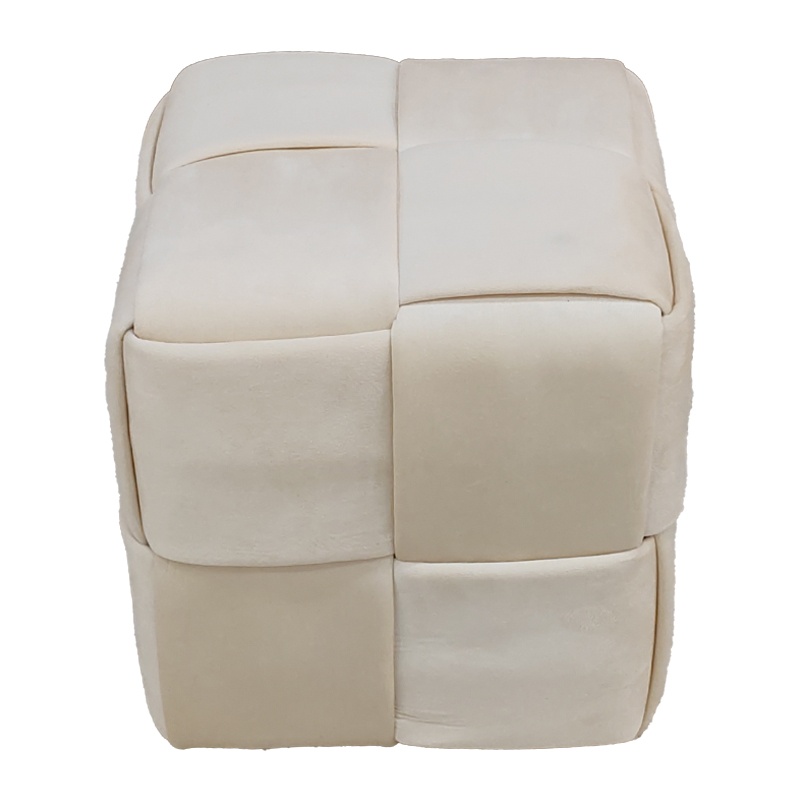 Taburet Jisko catifea bej 38x38x40 cm - 1 | YEO