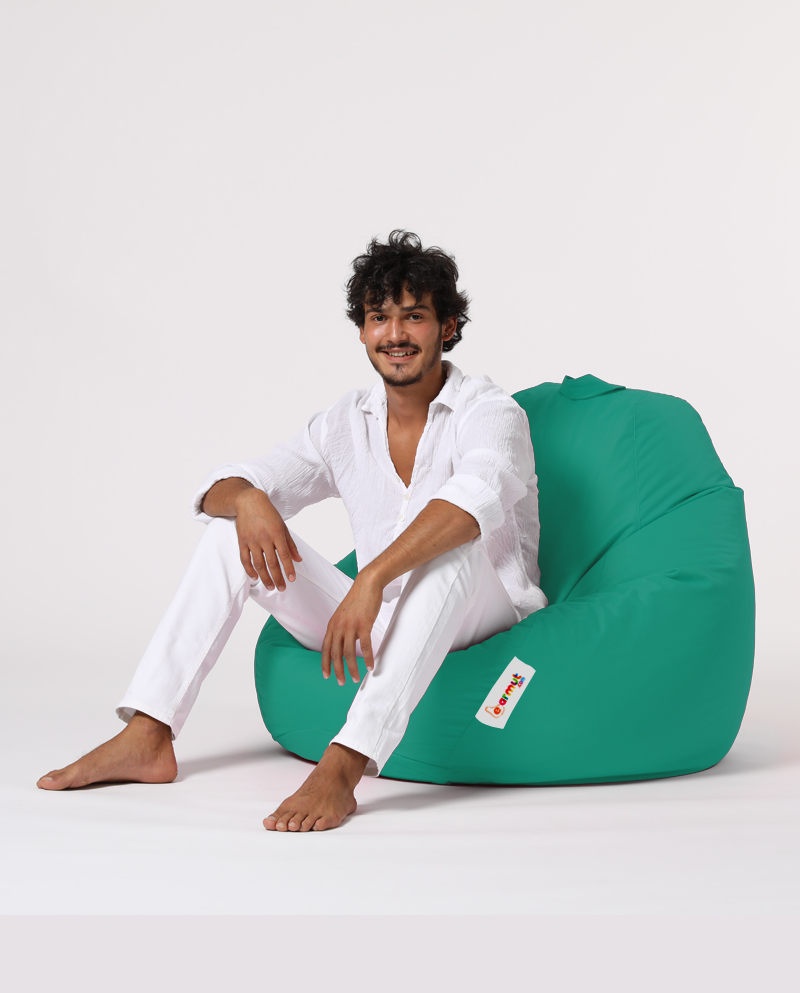 Taburet puf beanbag de gradina Premium Turcoaz - 2 | YEO