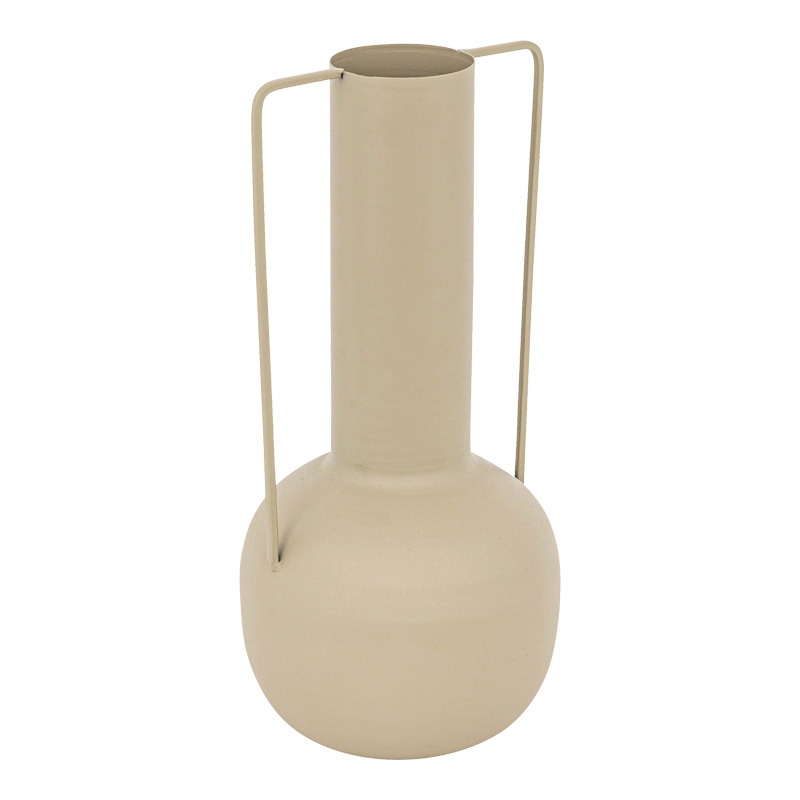Vaza metalica Revenzy, Pako World, Bej, 14x14x29 cm