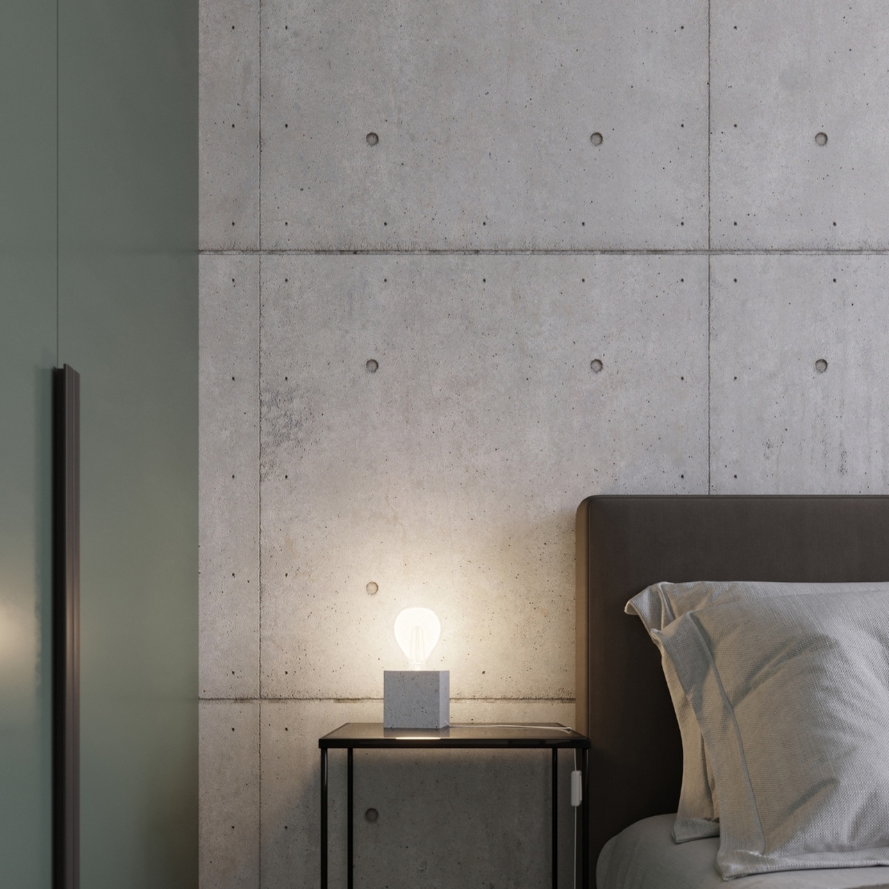 Veioza Ariz din beton Gri 10x10x10 cm