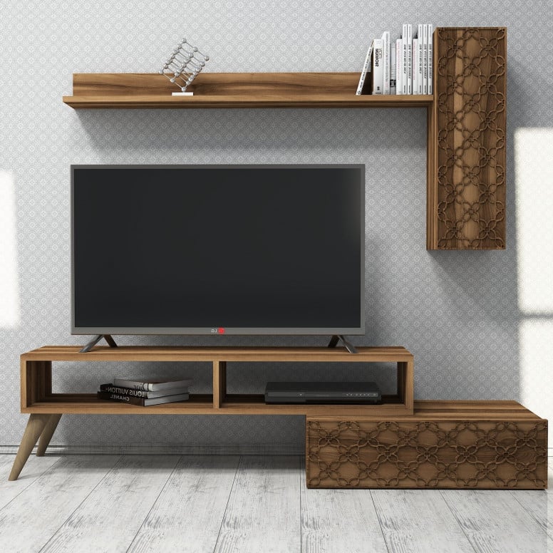 Ansamblu Comoda TV Planet Walnut - 3 | YEO