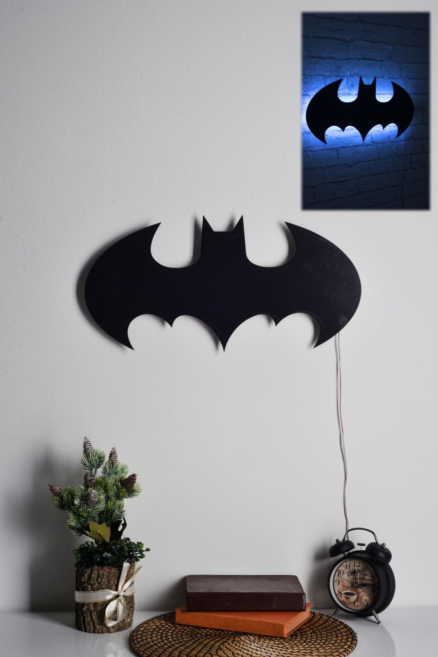 Aplică de perete LED decorativă Batman Albastru 50x25 cm - 1 | YEO