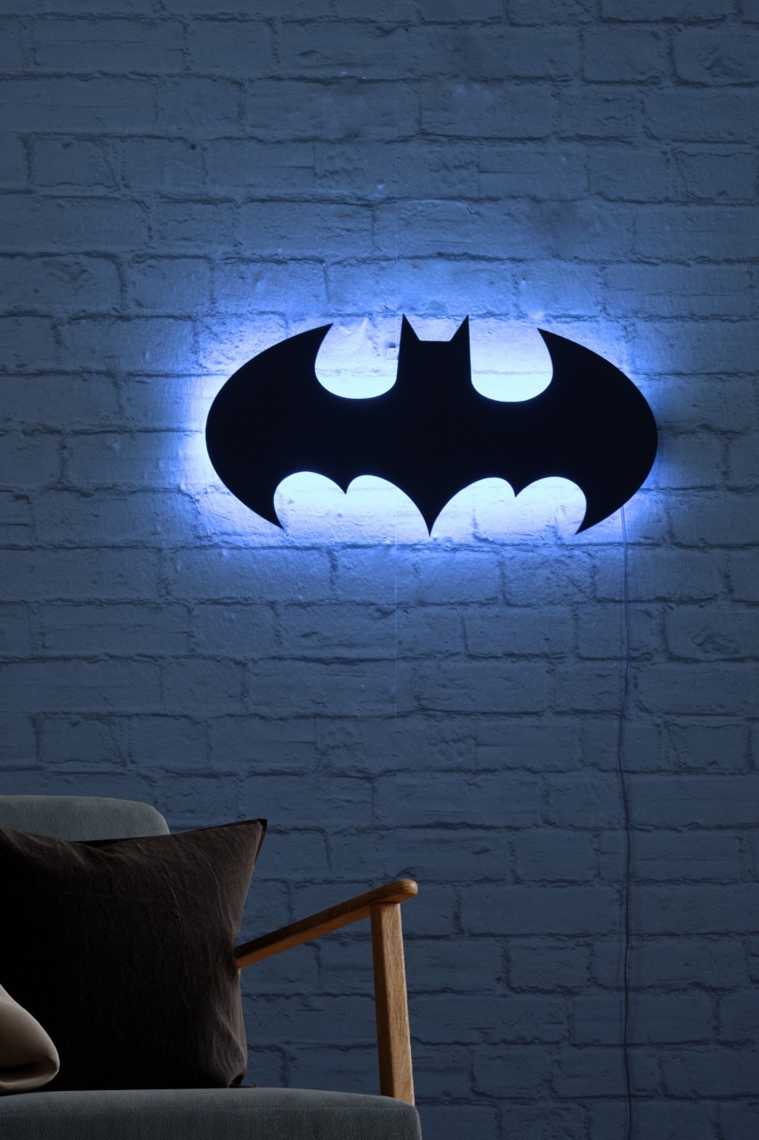 Aplică de perete LED decorativă Batman Albastru 50x25 cm - 3 | YEO