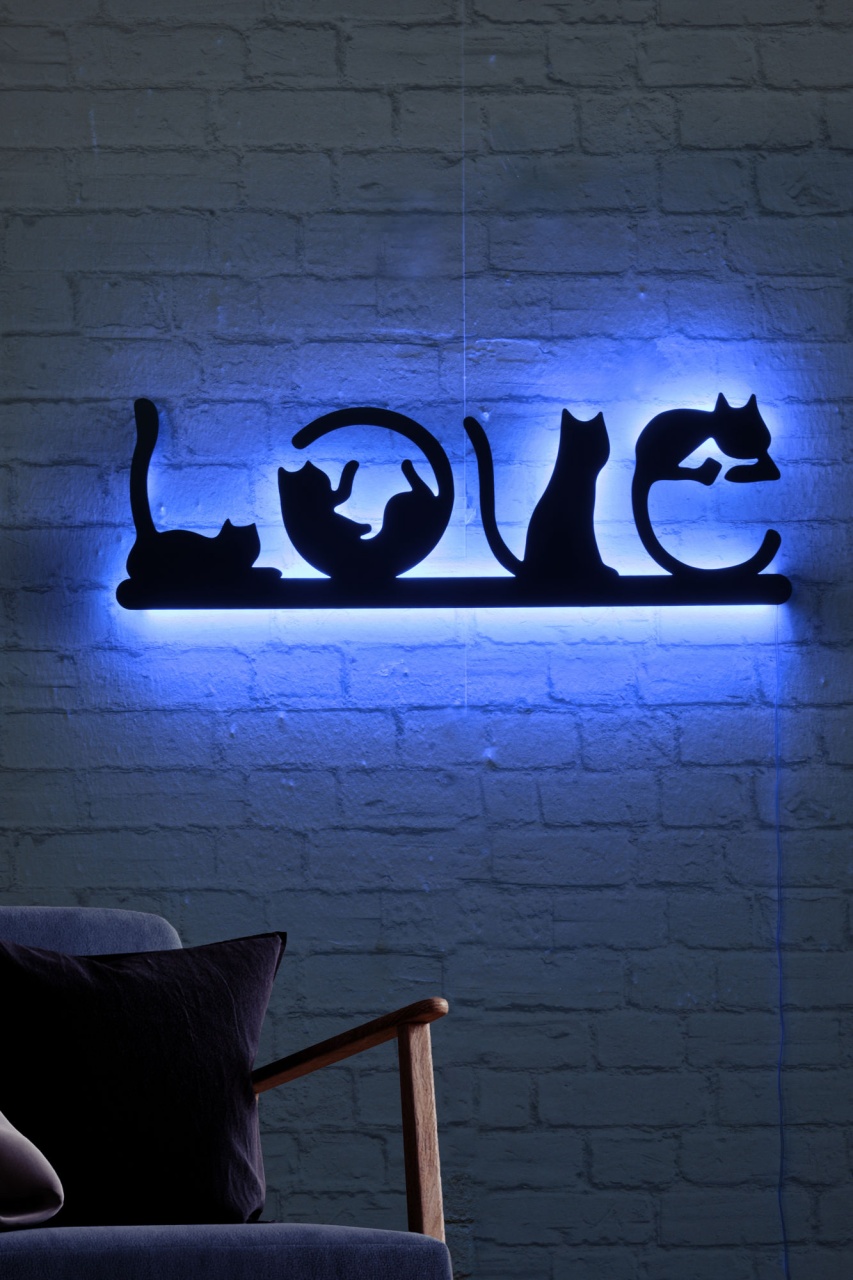 Aplică de perete LED decorativă Cat Albastru 70x22 cm - 2 | YEO