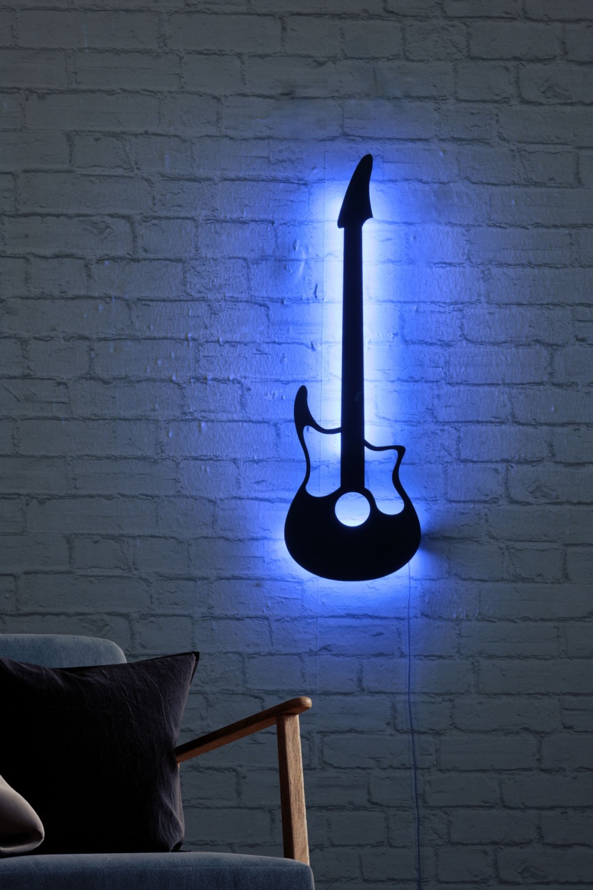 Aplică de perete LED decorativă Guitar Albastru 22x68 cm - 2 | YEO