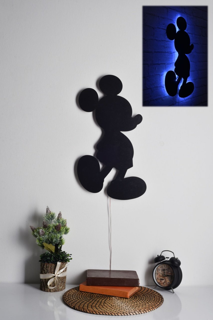 Aplică de perete LED decorativă Mickey Albastru 32x50 cm