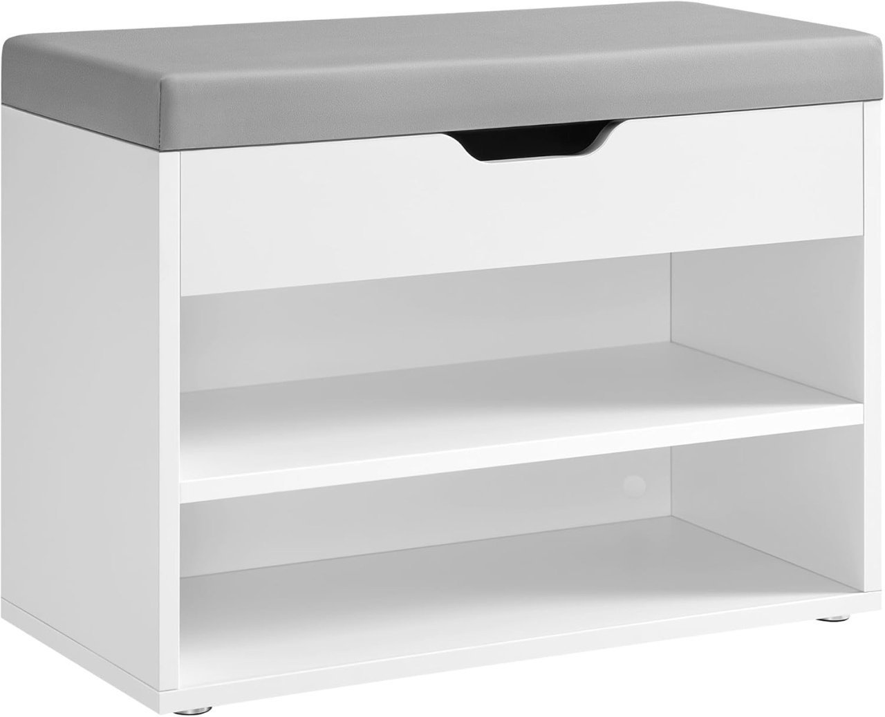 Bancuta cu spatiu depozitare si pantofar Vasagle Alb Gri 60x30x44 cm