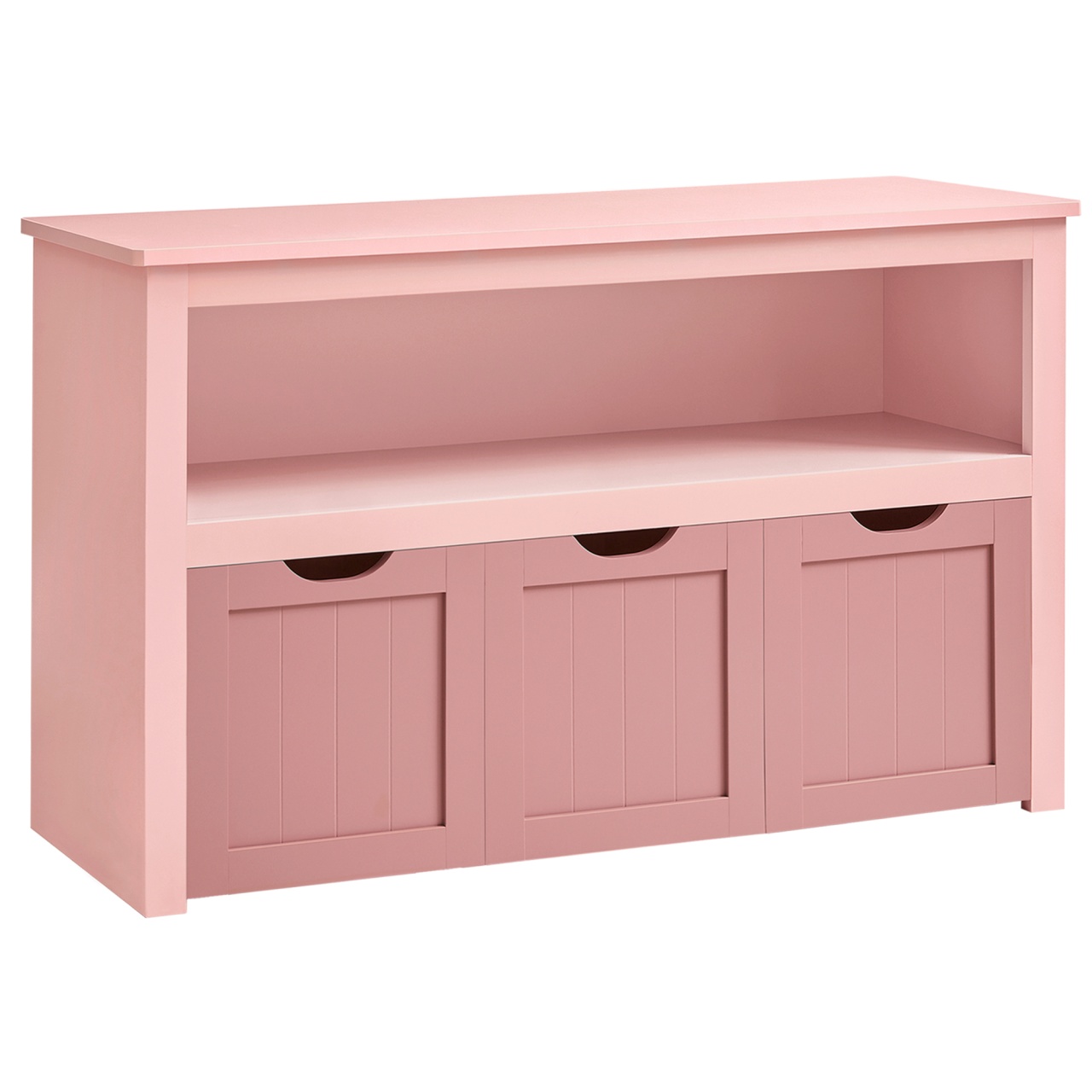Bancuta cu spatiu depozitare si pantofar Vasagle Roz 102x30x60 cm