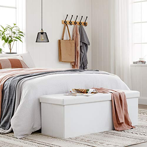 Bancuta hol cufar cu depozitare, Songmics, Alb, 110x38x38 cm - 2 | YEO