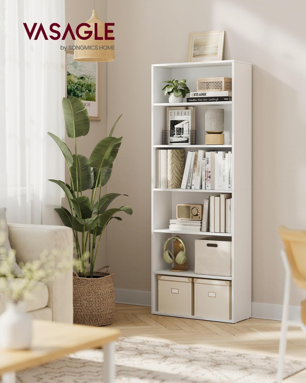 Biblioteca Alb Vasagle 60x24x178.5 cm - 1 | YEO
