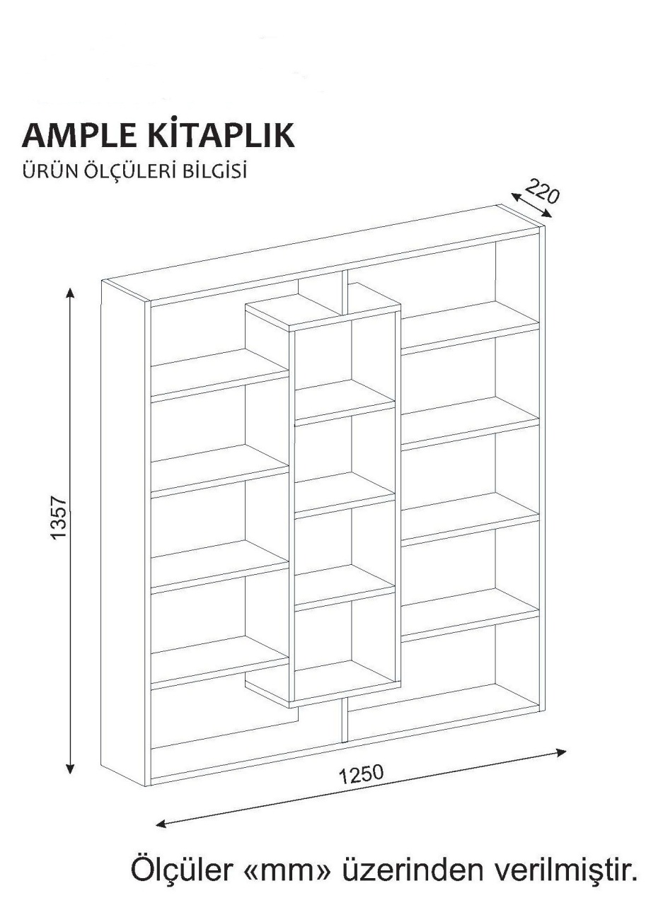 Bibliotecă Ample Alb 125x135.7x22 cm - 2 | YEO