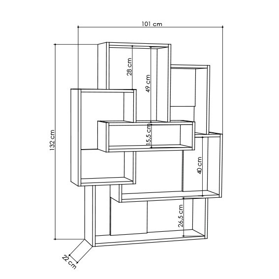 Bibliotecă Barce Alb 101x132x22 cm - 2 | YEO