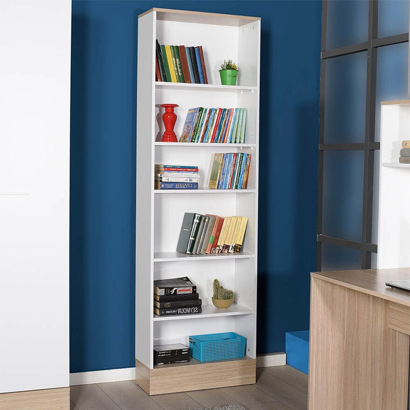 Biblioteca Bator, Pako World, Stejar-Alb, 60x26x197 cm