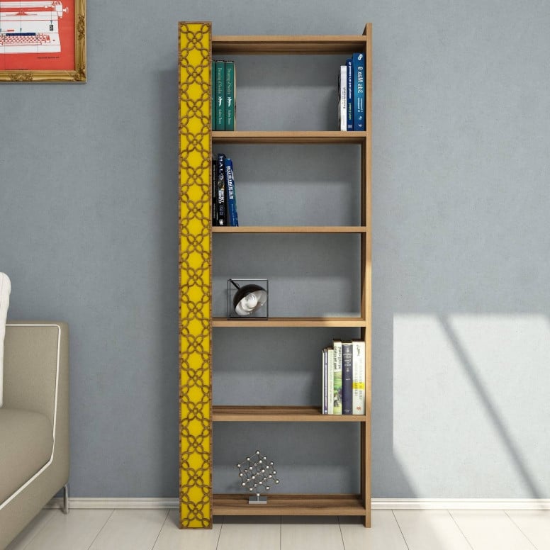 Biblioteca City - Walnut, Yellow - 1 | YEO