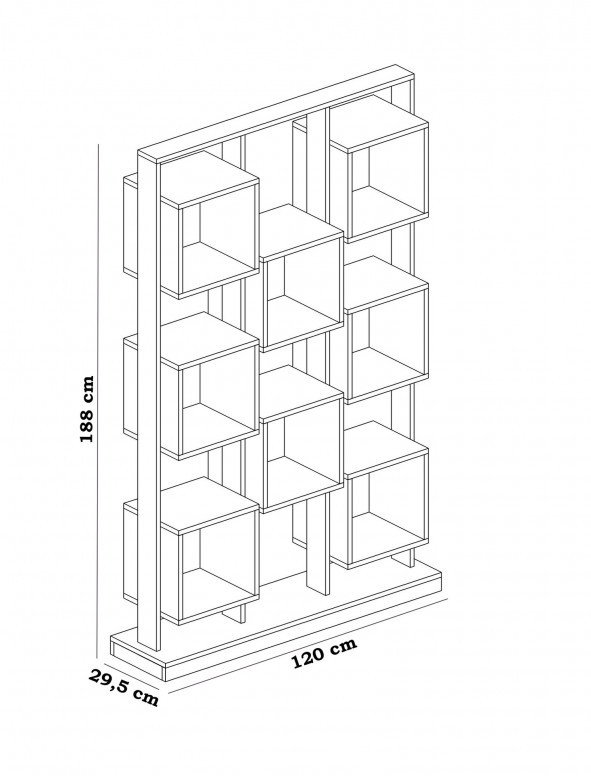 Biblioteca Edge - Alb, Negru - 2 | YEO