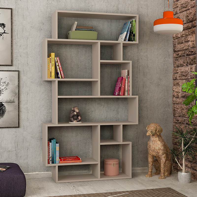 Biblioteca Karmato culoare mocha 96x25.5x168.5cm - 2 | YEO