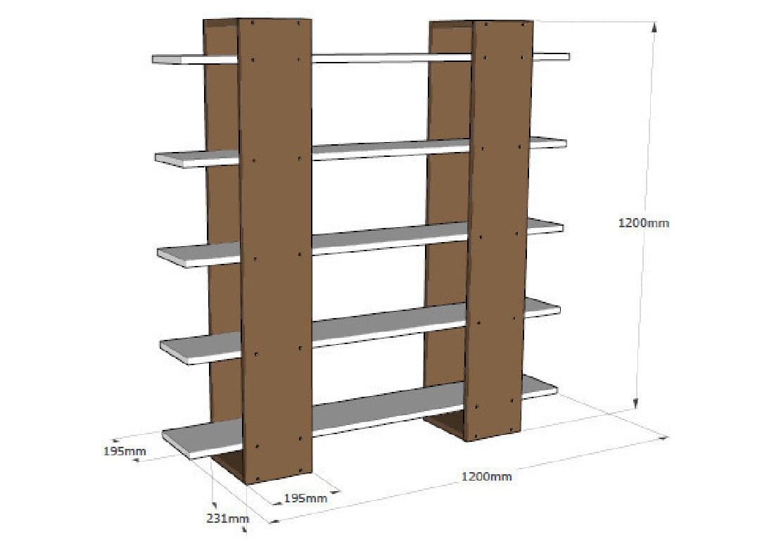 Biblioteca Pool - Alb, Walnut - 2 | YEO