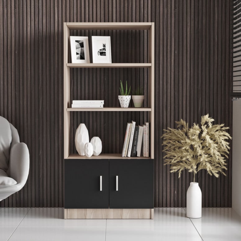 Biblioteca Vario D - Oak, Negru - 1 | YEO