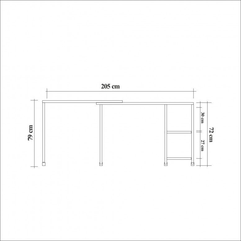 Birou Bera Atlantic Pine-Negru - 2 | YEO