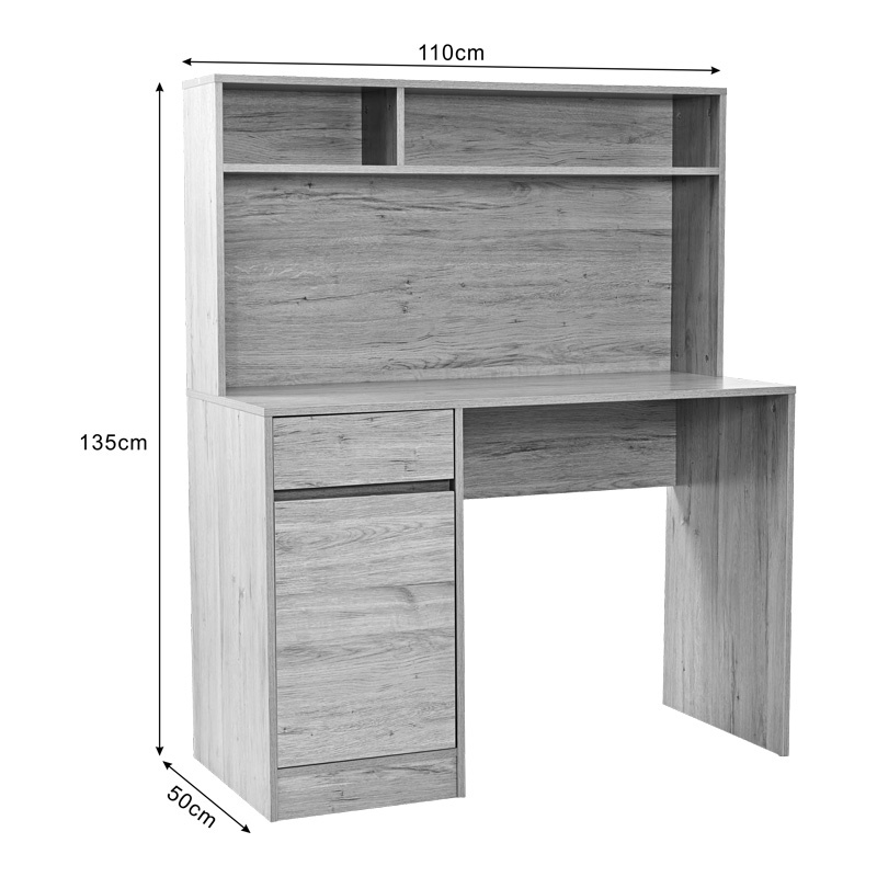 Birou cu raft Secreta, Pako World, Nuc, 110x50x135 cm