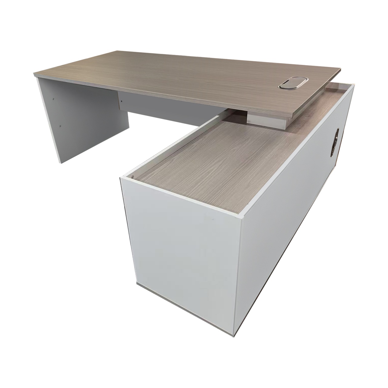 Birou de colt Armadi, Pako World, Sonoma-Alb, 180x80x75 cm - 2 | YEO