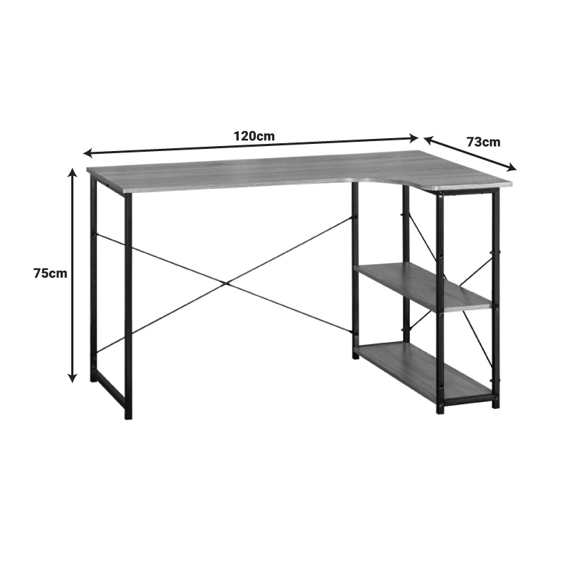 Birou de colt Merlin, Pako World, Stejar, 120x73x75 cm