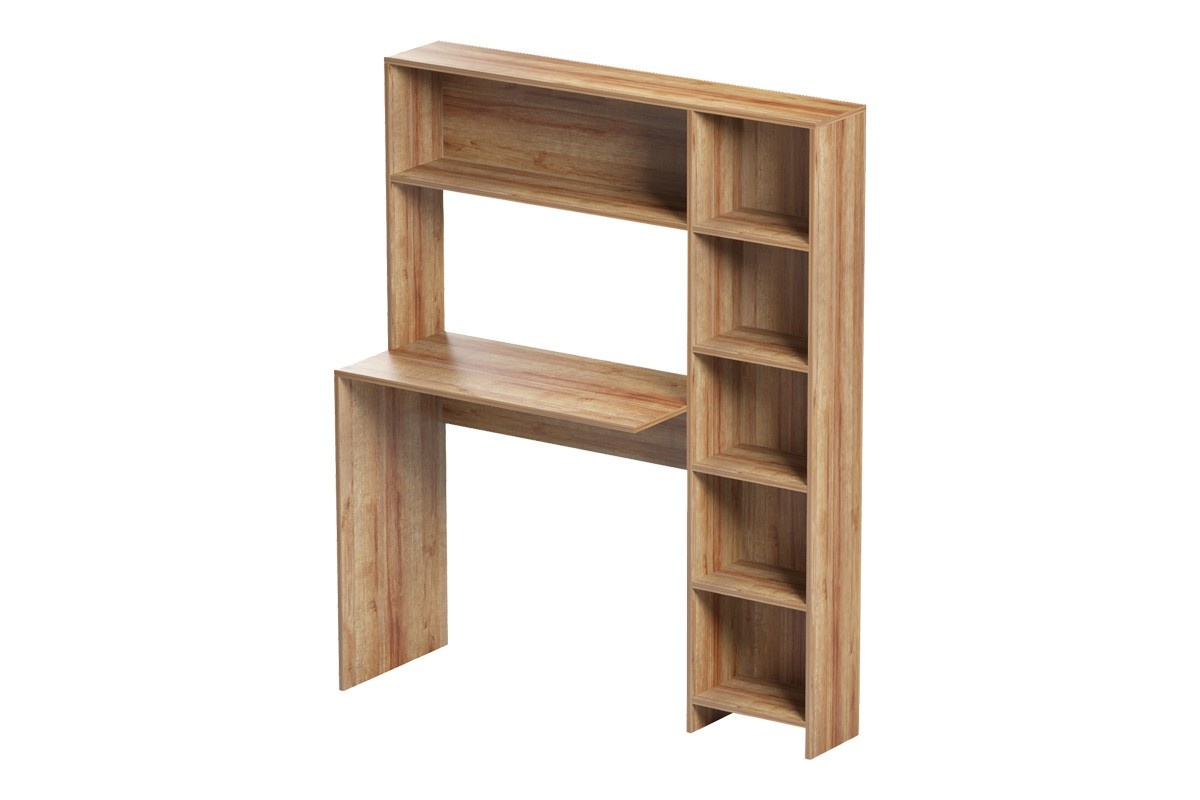 Birou Janson Pakoworld cu bibliotecă, culoare stejar, 113.2x40x141.8 cm - 1 | YEO