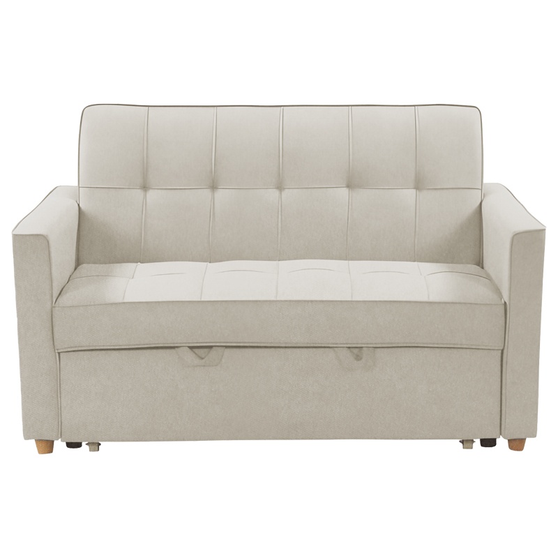 Canapea extensibila 2 locuri Commit din material textil bej-gri 142x93x46+ cm - 2 | YEO