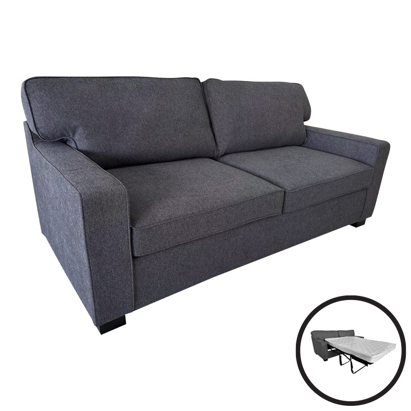 Canapea extensibila 2 locuri Polaris, Pako World, Gri inchis, 181x91x83 cm