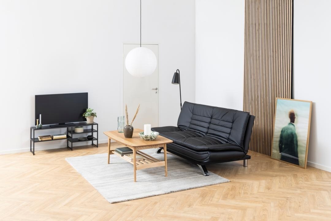 Canapea extensibila Faith, Negru, 91x194x98 cm