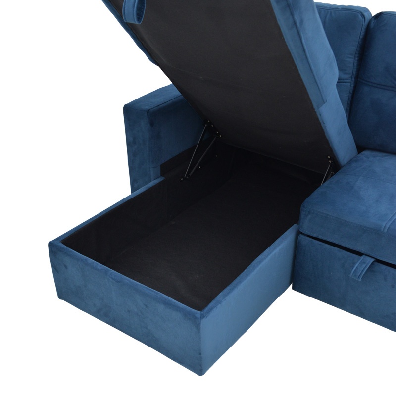 Coltar reversibil extensibil Felia, Pako World, Albastru, 225x148x81 cm
