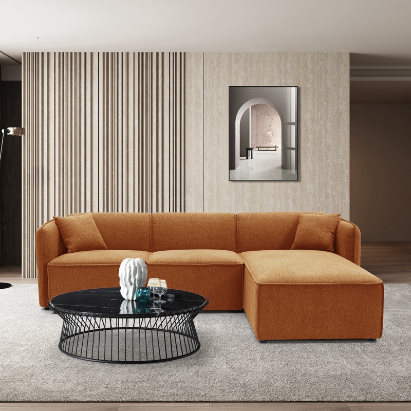 Coltar reversibil Soofa, Pako World, Textil, Portocaliu, 270x163x74 cm - 1 | YEO