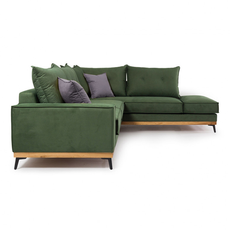 Coltar Stanga Luxury II Verde Inchis - Gri Inchis - Negru 290x235x90 cm - 3 | YEO