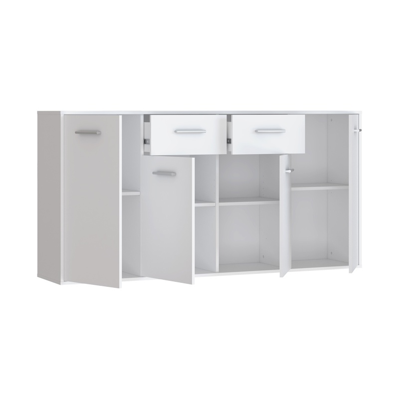 Comoda Drepen melamina alb 162.3x34.2x81.7 cm - 3 | YEO
