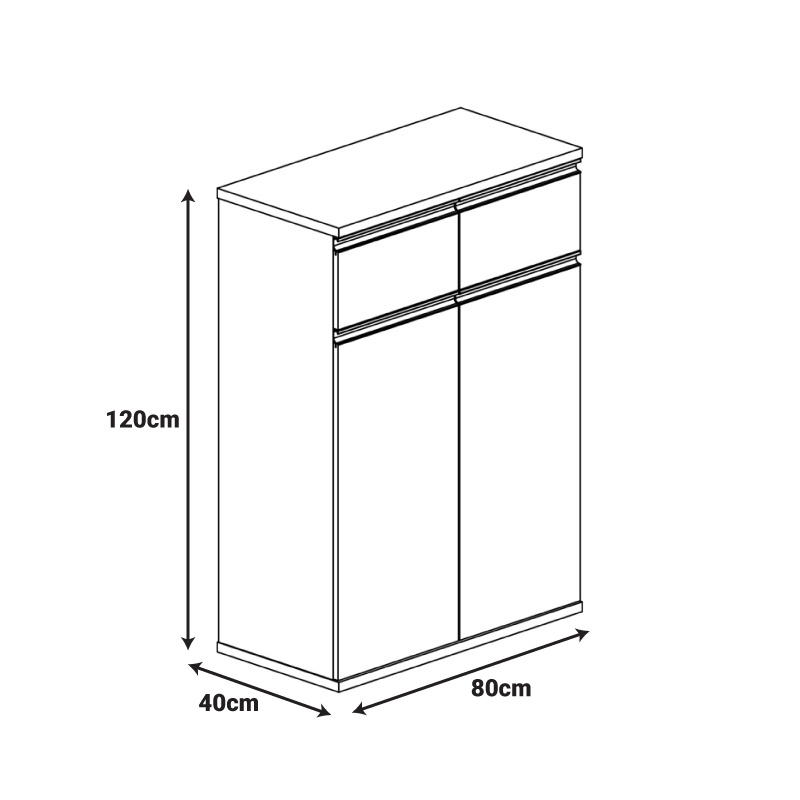 Comoda Oscar Nuc 80x40x120 cm