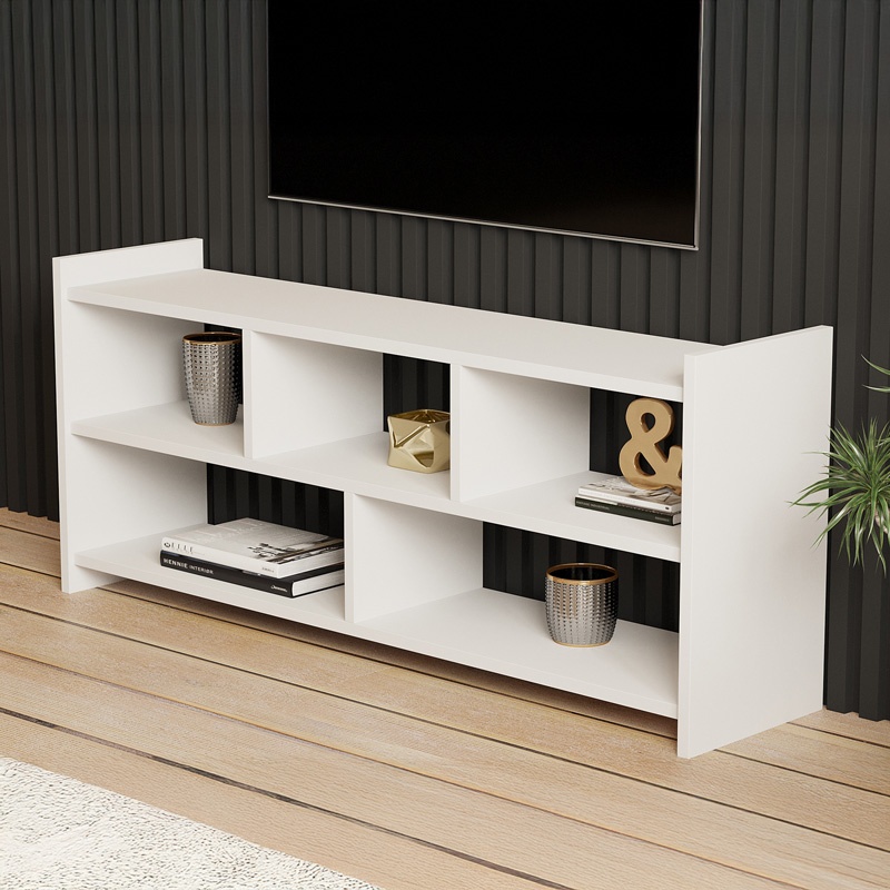 Comoda TV Kapri, Pako World, Alb, 120x28x55 cm - 2 | YEO
