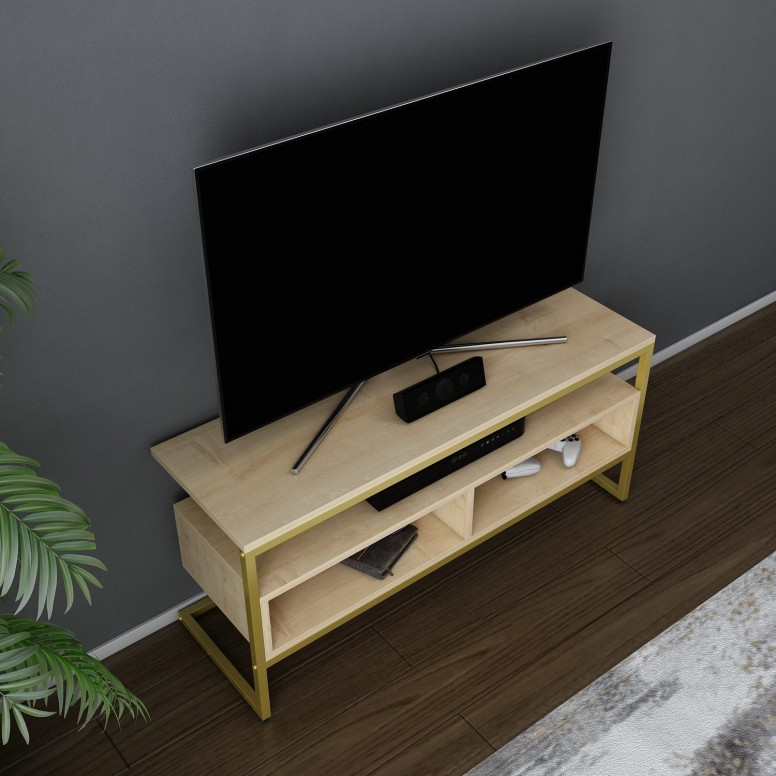 Comoda TV Merrion - Gold, Oak - 1 | YEO