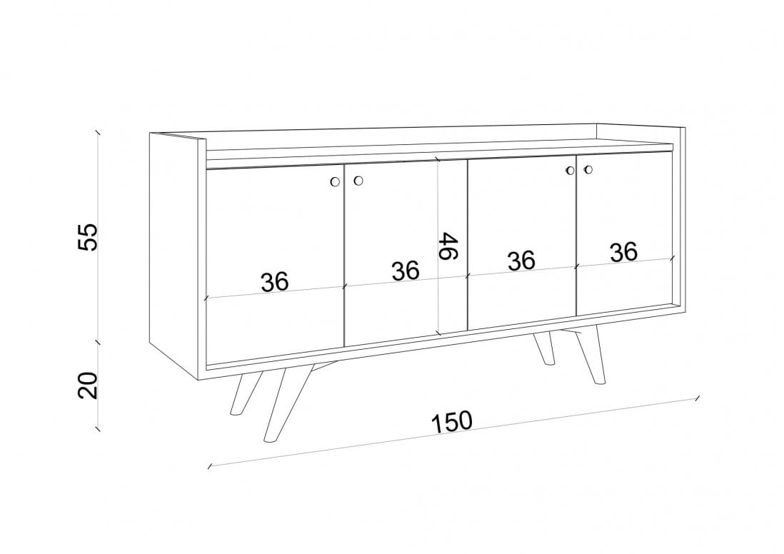 Consola Piran Antracit Oak - 4 | YEO