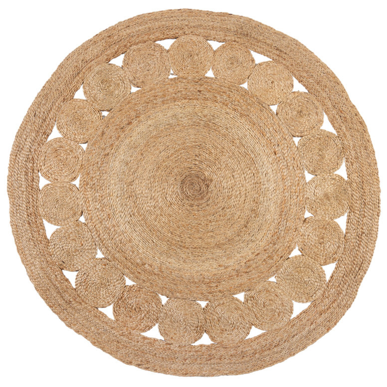 Covor Arya Jute Circle Natural 150X150 cm, rotund, Flair Rugs - 1 | YEO