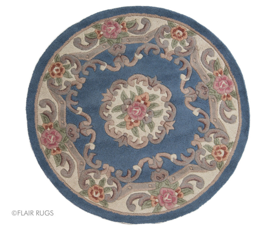 Covor Aubusson Albastru 120X120 cm, rotund, Flair Rugs - 1 | YEO