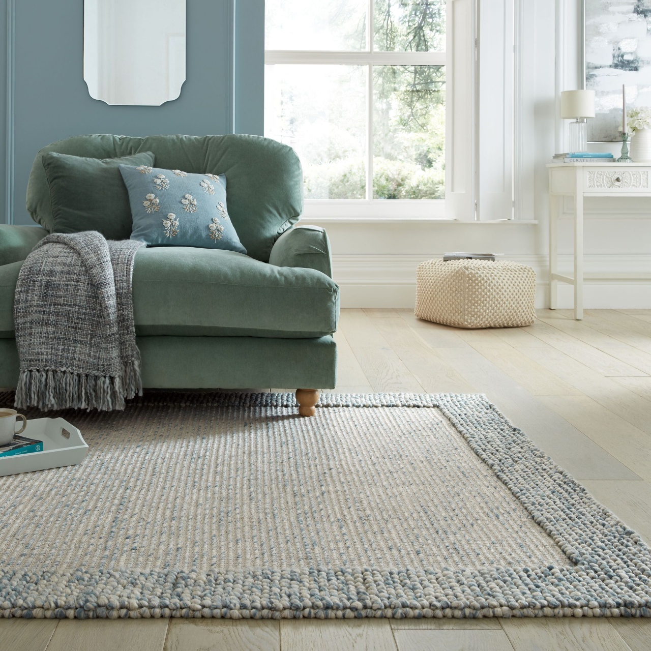 Covor Bobble Wool Border Ivoar 120X170 cm, Flair Rugs