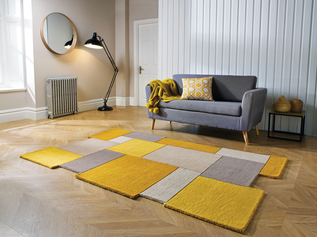 Covor Collage Galben Ochre/Natural 120X180 cm, Flair Rugs