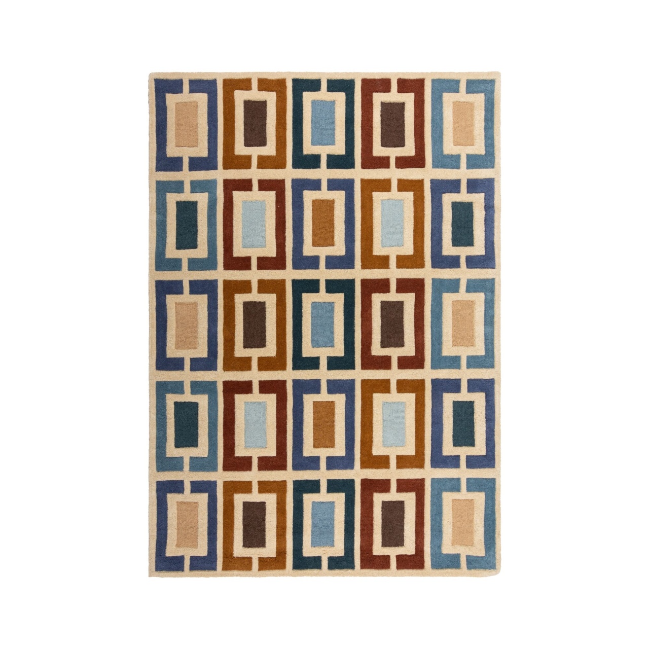 Covor Illusion Retro Blocks Albastru 200X290 cm, Flair Rugs - 1 | YEO