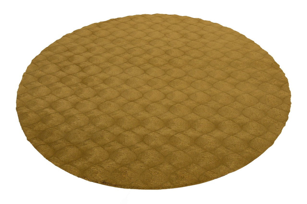 Covor rotund Diamond Cut Galben inchis 200x200 cm - 1 | YEO