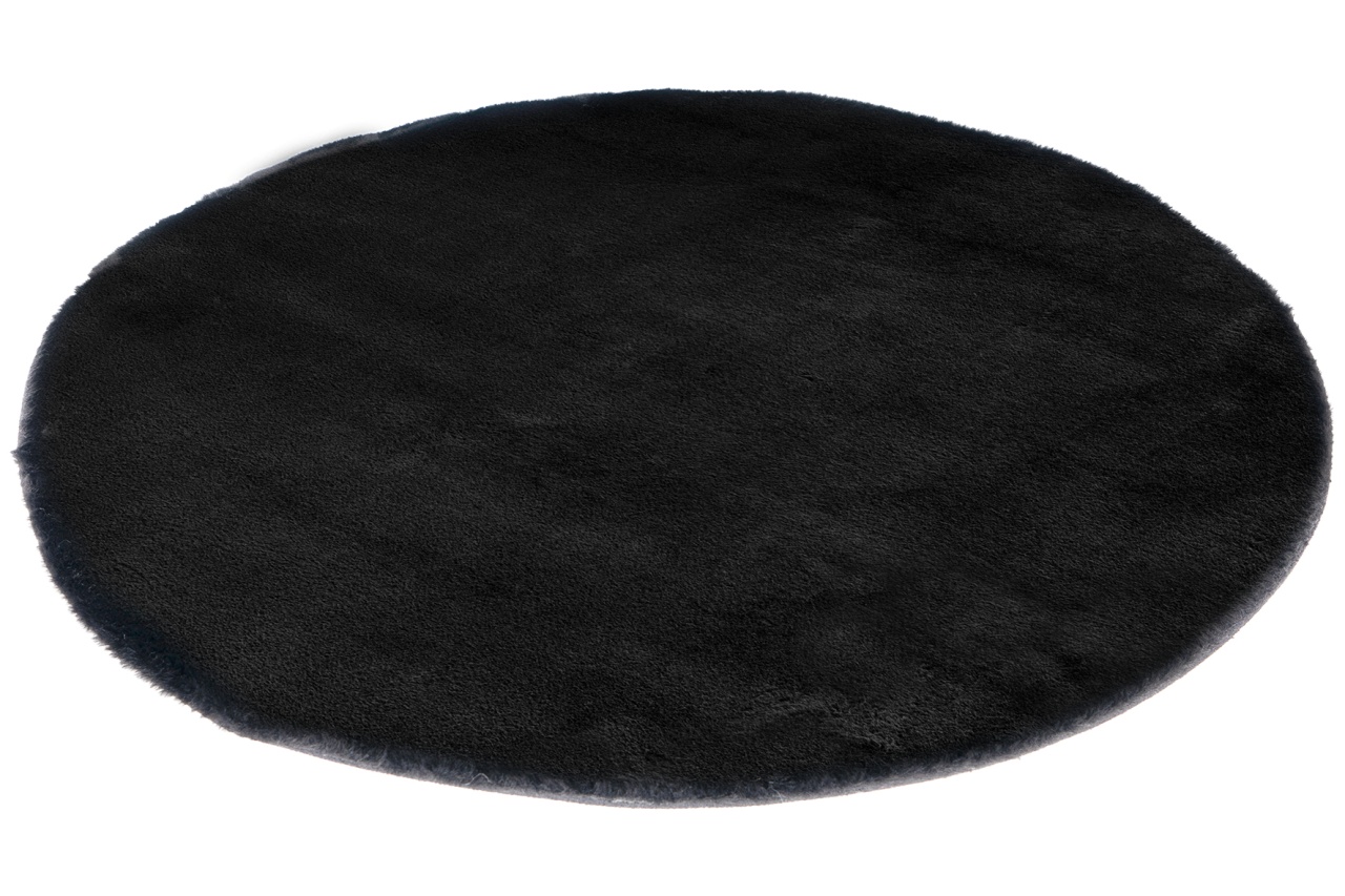 Covor rotund My Cha Cha Negru 80x80 cm