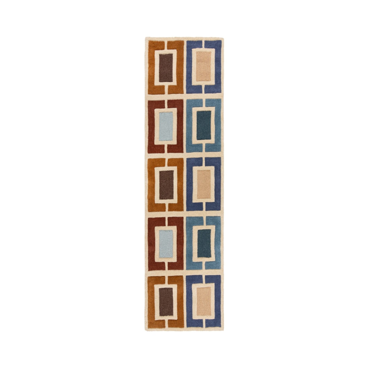 Covor traversa Illusion Retro Blocks Albastru 60X230 cm, Flair Rugs - 1 | YEO