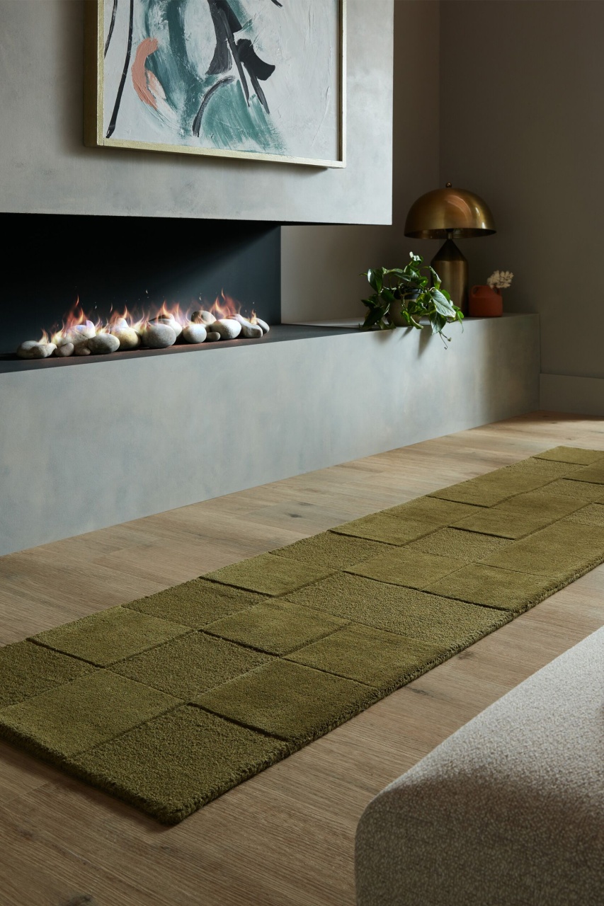 Covor traversa Moderno Caro Verde 60X230 cm, Flair Rugs