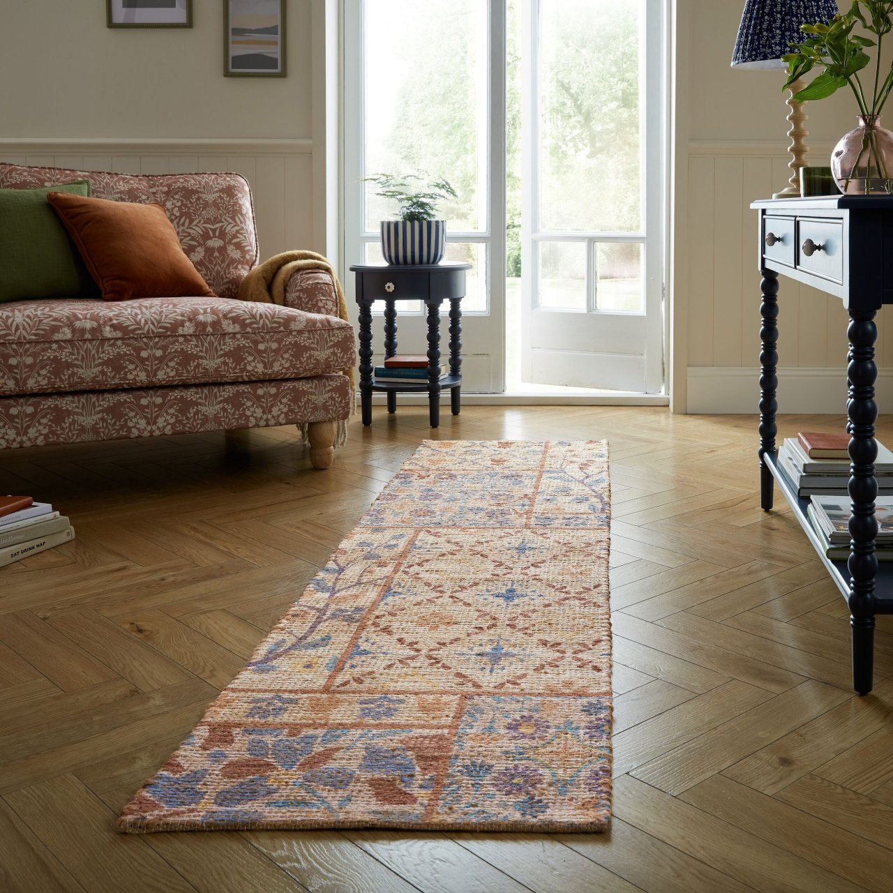 Covor traversa Nadya Taylor Patch Albastru 60X230 cm, Flair Rugs